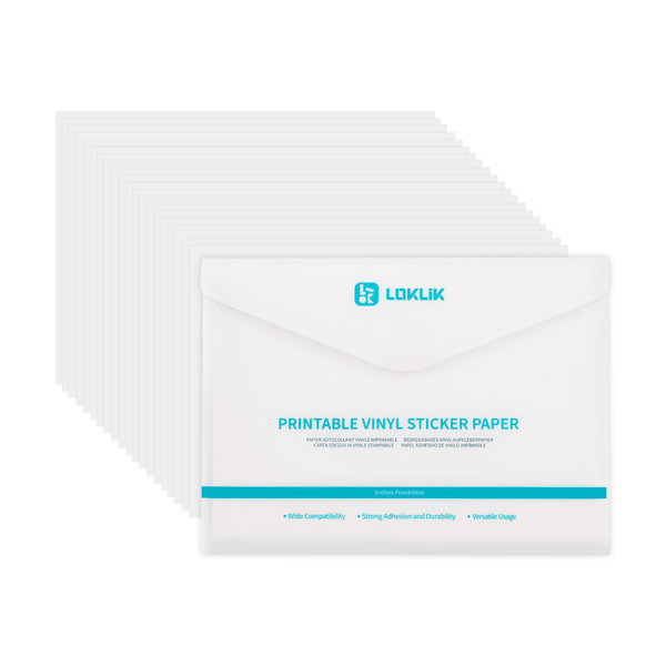 Matowy papier samoprzylepny winylowy A4 – do druku, 20 arkuszy na naklejki