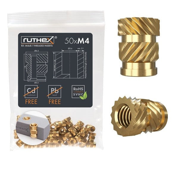 Ruthex Rx-M4x8.1 wkład gwintowy - 50 sztuk