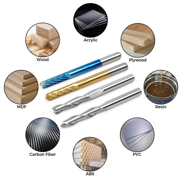 Zestaw frezów CNC TwoTrees – 40-częściowy (trzonek 1/8″)